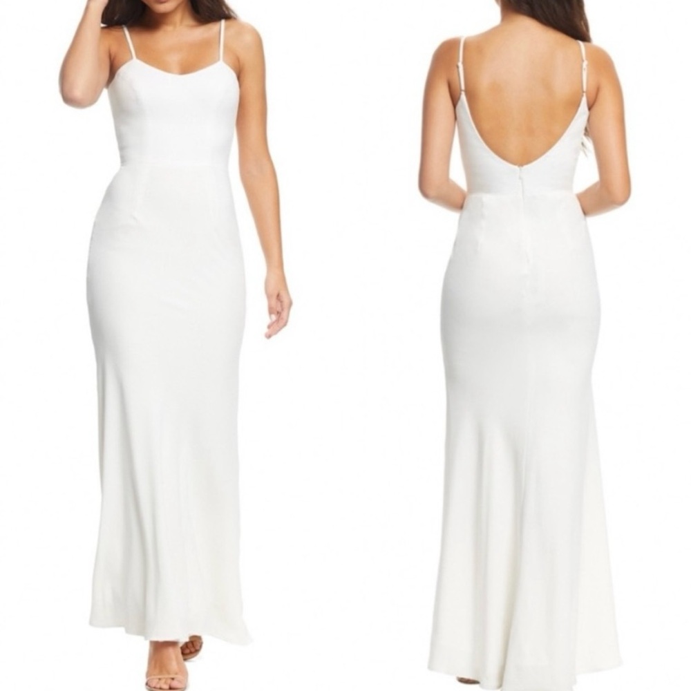 Dress The Population Jodi Gown In Off White